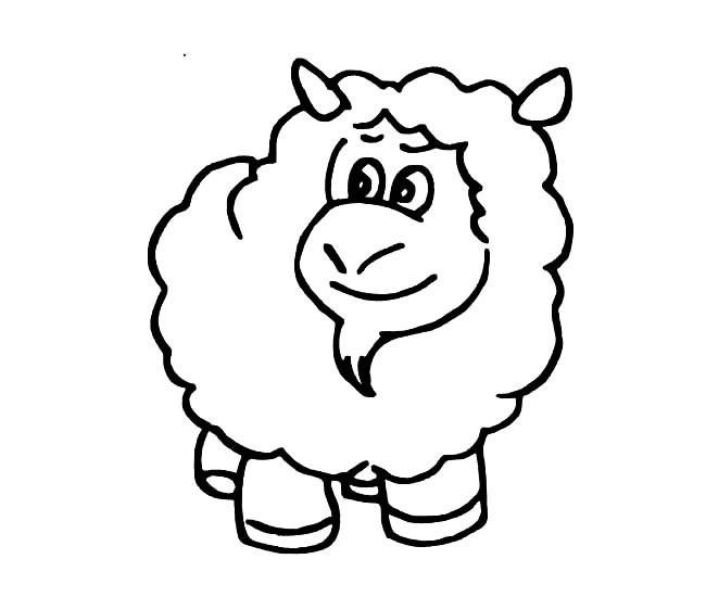 绵羊简笔画 卡通绵羊简笔画图片
