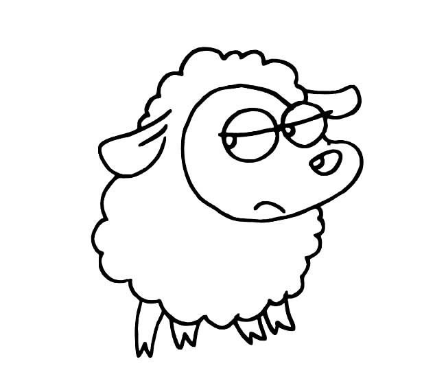 绵羊简笔画 生气的卡通绵羊简笔画图片