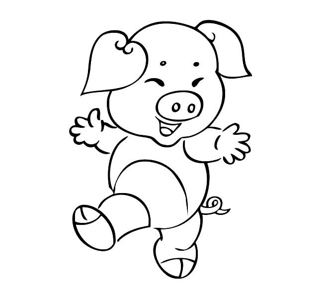 猪简笔画 猪的简笔画可爱卡通图片