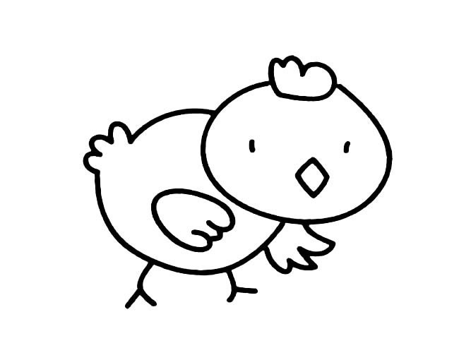 小鸡简笔画 手绘卡通小鸡简笔画图片