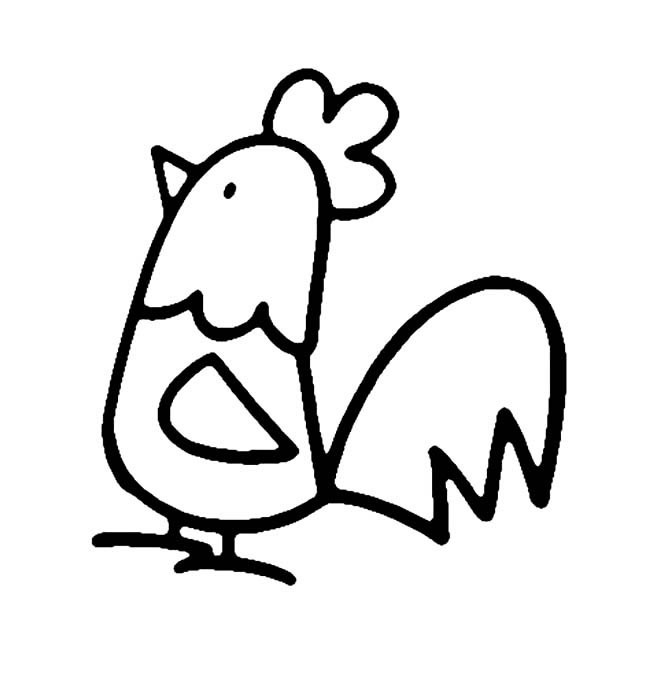公鸡简笔画 卡通大公鸡简笔画图片2