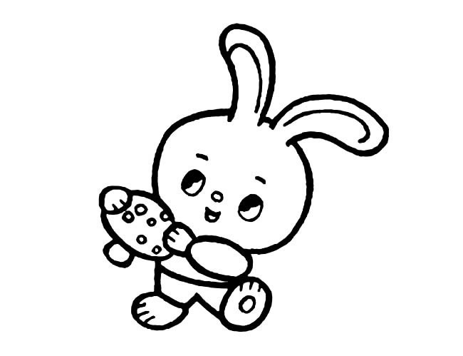 兔子简笔画 采蘑菇的小兔子简笔画图片