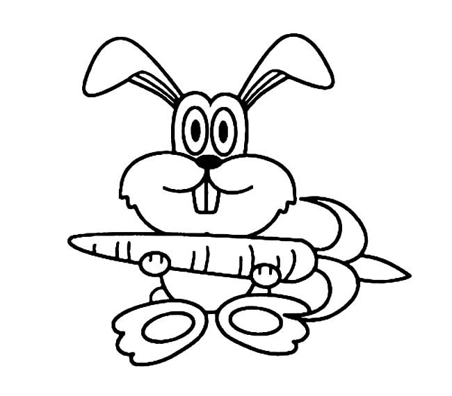 兔子简笔画 抱胡萝卜的卡通兔子简笔画图片