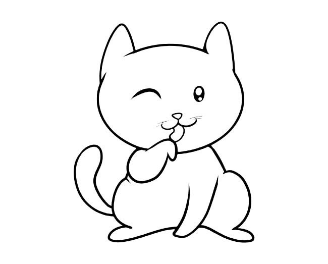 小猫简笔画 卡通可爱小猫简笔画图片