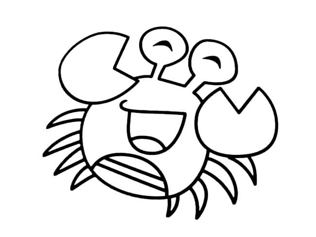 螃蟹简笔画 超萌可爱卡通螃蟹简笔画图片