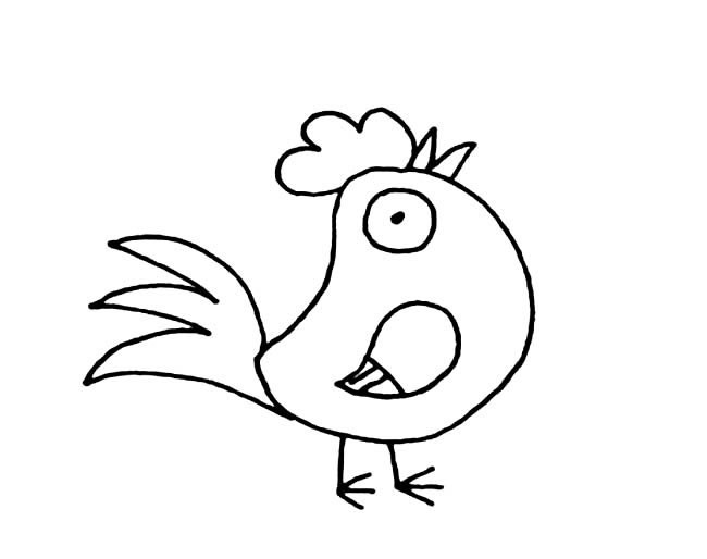 公鸡简笔画 可爱儿童手绘公鸡简笔画图片