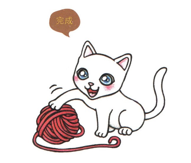 小猫简的画法简笔画图片 可爱小猫简笔画彩色步骤图教程