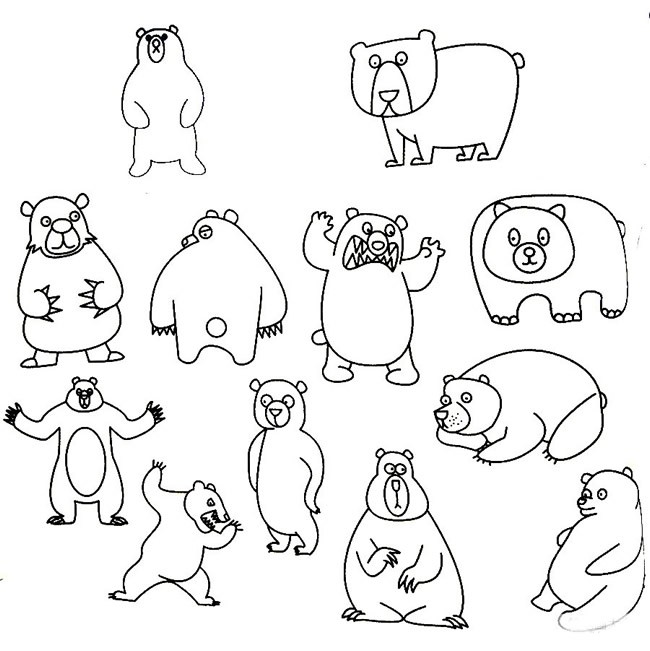 【熊的简笔画】简笔画熊图片大全 幼儿简笔画熊的画法步骤图