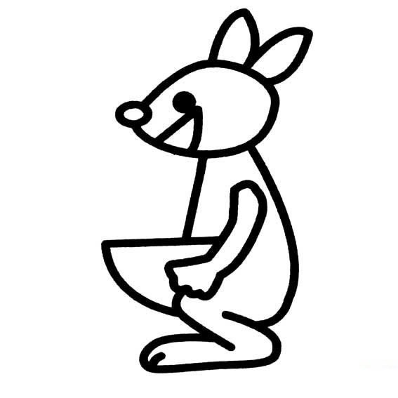 【袋鼠简笔画】儿童卡通袋鼠简笔画图片大全