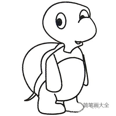 【乌龟简笔画】卡通乌龟简笔画的画法步骤图教程