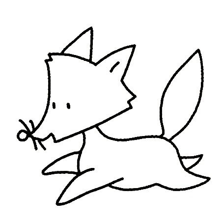 【狐狸的简笔画】可爱的狐狸卡通简笔画画法步骤图教程