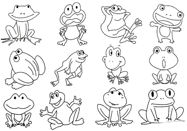 【青蛙简笔画】幼儿卡通青蛙简笔画的画法步骤图大全