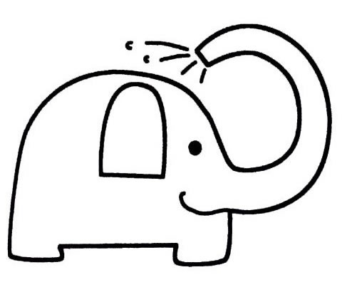 大象洗澡简笔画简单画法