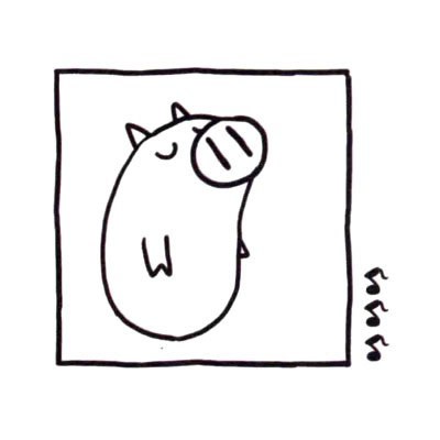 可爱小猪简笔画图片四步画出 享受音乐的小猪彩色简笔画
