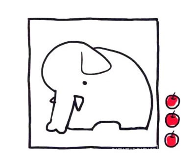 大象简笔画大全 四步画出涂色的大象简笔画步骤图