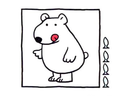 北极熊简笔画图片 四步画出涂色的北极熊简笔画步骤图