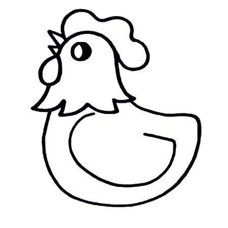 六步画出公鸡简笔画彩色图片 儿童学画公鸡的画法步骤教程