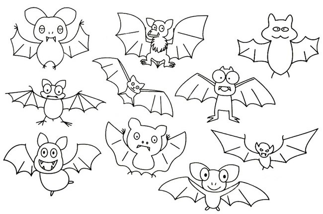 卡通蝙蝠简笔画 幼儿动物简笔画卡通蝙蝠的画法步骤教程