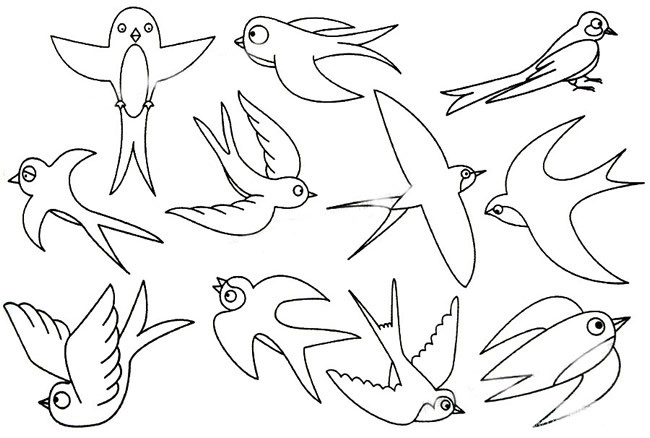 燕子简笔画的画法步骤_幼儿学画燕子如何画教程