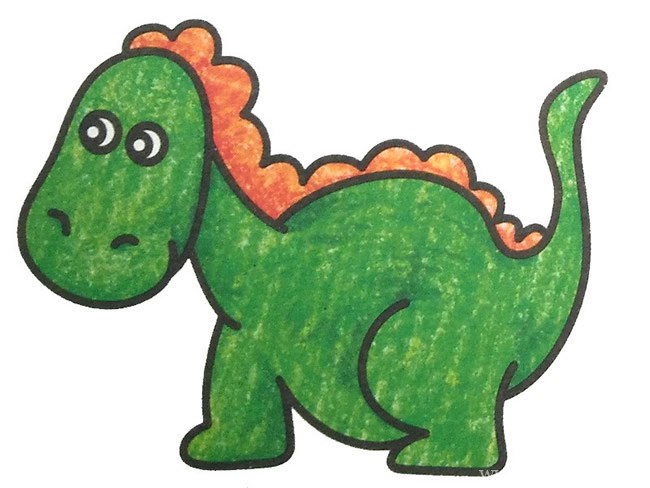 尼日尔龙简笔画图片大全 恐龙系列简笔画尼日尔龙彩色图片
