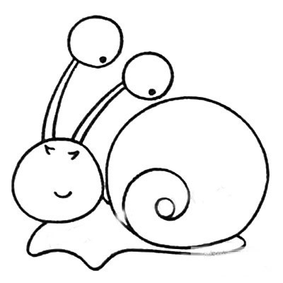 蜗牛简笔画涂色图片 幼儿学画蜗牛简笔画图片大全