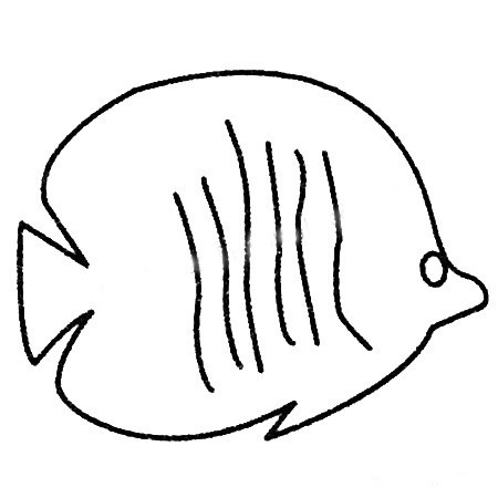 热带鱼简笔画的画法步骤 热带鱼简笔画图片大全