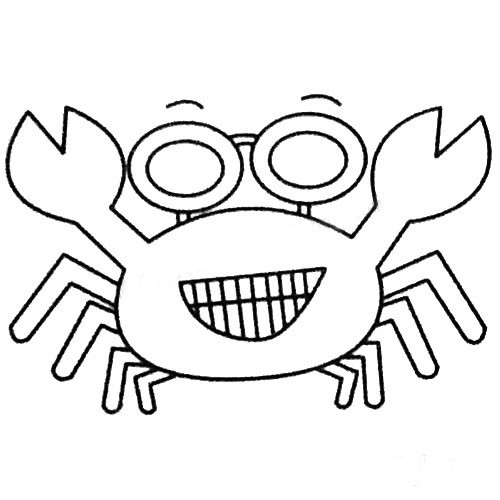 螃蟹简笔画 幼儿学画螃蟹简笔画的画法步骤教程