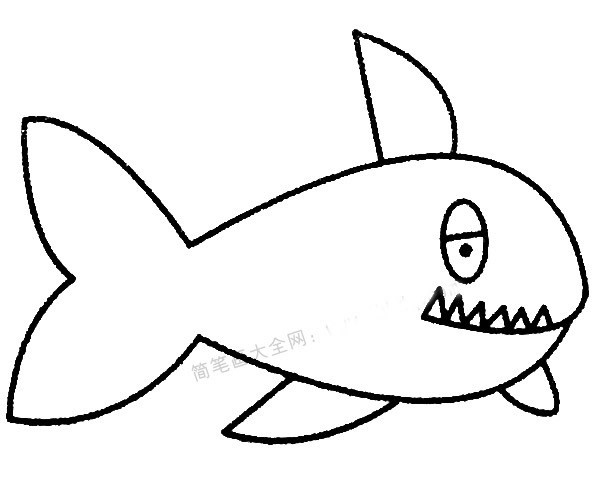 13款鲨鱼简笔画图片大全 鲨鱼简笔画的画法步骤教程