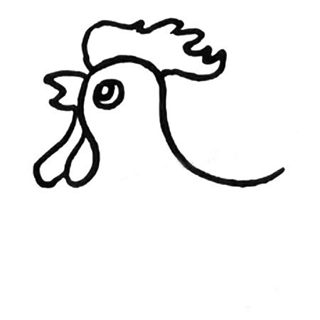 大公鸡简笔画彩色图片 幼儿学画大公鸡简笔画的画法步骤教程