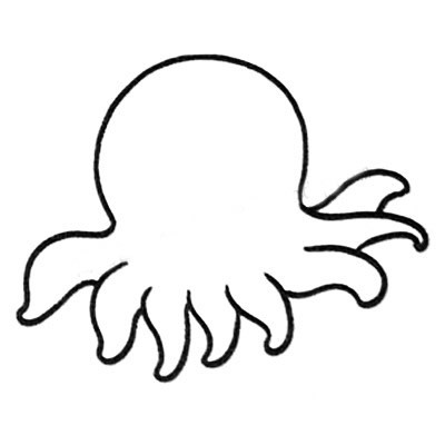 章鱼简笔画彩色图片 幼儿学画章鱼简笔画的画法步骤教程