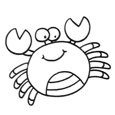 螃蟹简笔画五步画出 螃蟹简笔画的画法步骤图片大全