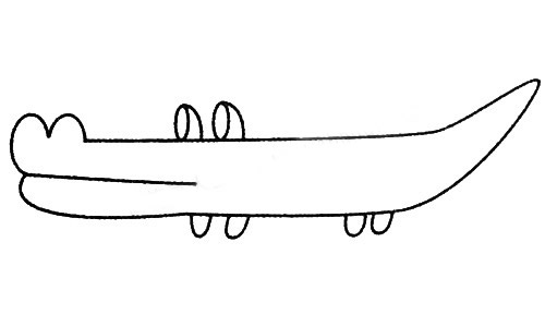 鳄鱼简笔画图片 幼儿学画鳄鱼简笔画的画法步骤教程