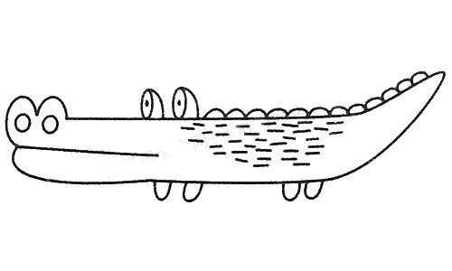鳄鱼简笔画图片 幼儿学画鳄鱼简笔画的画法步骤教程