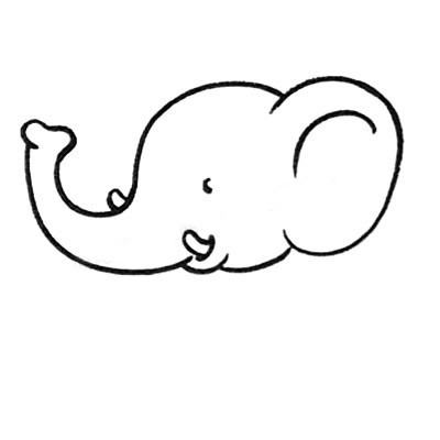 大象简笔画图片五步画出 儿童学画大象简笔画的画法步骤教程