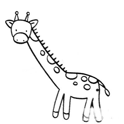 长颈鹿简笔画图片五步画出 儿童学画长颈鹿简笔画的画法步骤教程