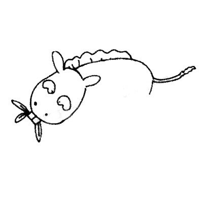 【斑马简笔画】在吃草的斑马简笔画画法步骤教程
