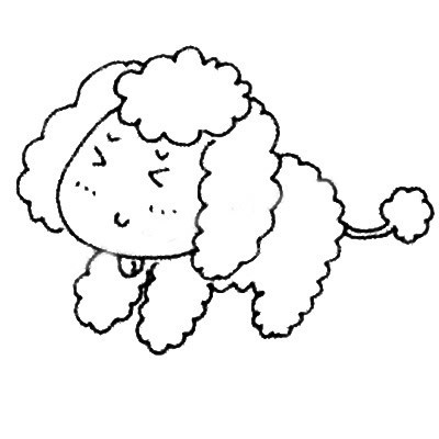 【贵宾犬简笔画】幼儿学画贵宾犬简笔画的画法步骤教程