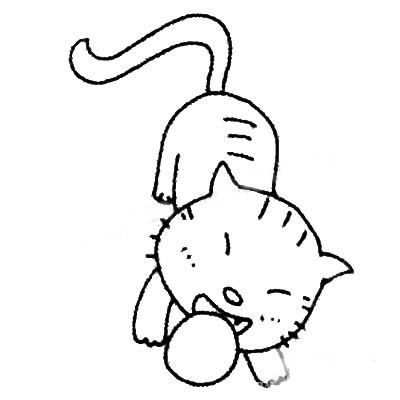 【小猫咪简笔画】可爱的小猫咪简笔画的画法步骤教程