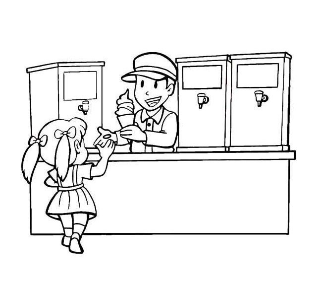 买冰淇淋的小姑娘简笔画 买冰淇淋的小姑娘简笔画步骤图片大全