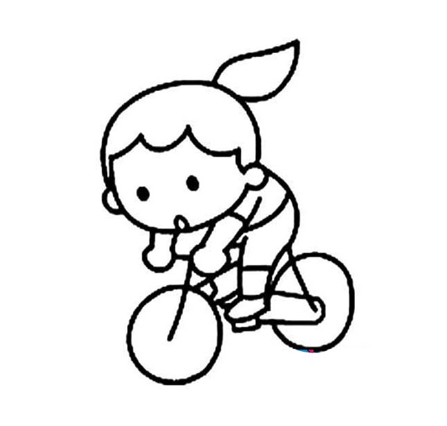 骑车子的小女孩简笔画 骑车子的小女孩简笔画步骤图片大全