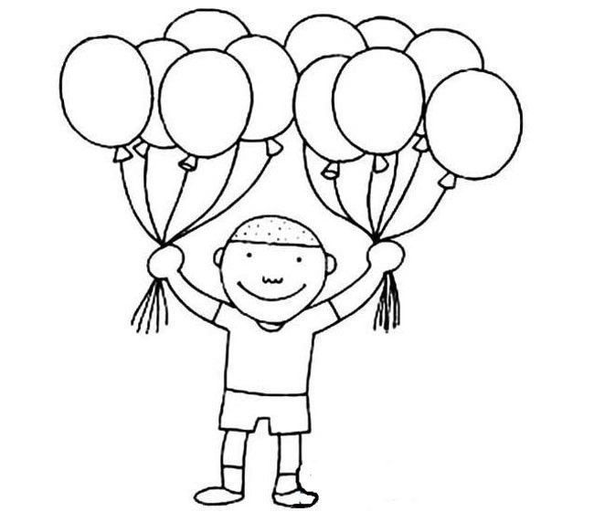 拿气球的小孩简笔画人物 拿气球的小孩人物简笔画步骤图片大全