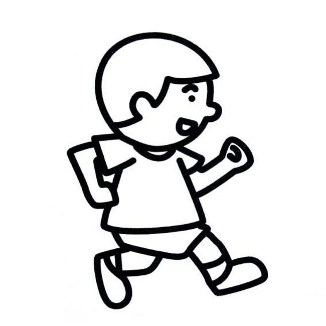 跑步的小孩简笔画人物 跑步的小孩人物简笔画步骤图片大全