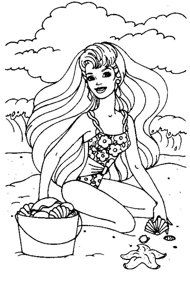 沙滩上的美女简笔画人物 沙滩上的美女人物简笔画步骤图片大全