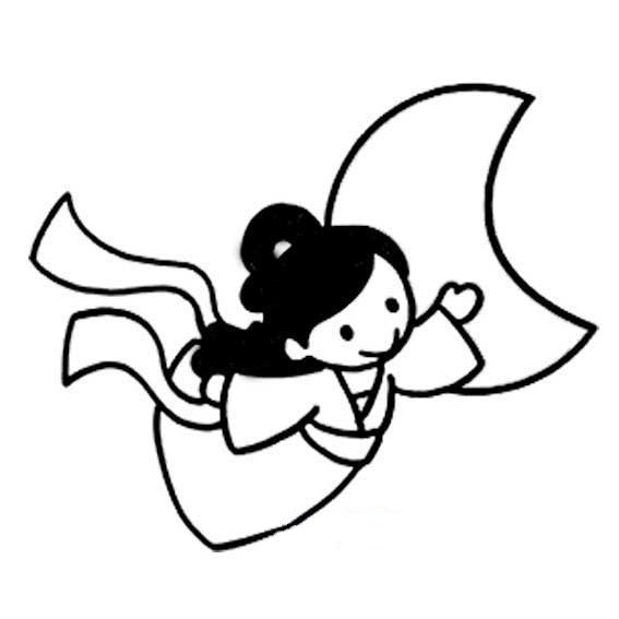 【嫦娥简笔画】卡通儿童嫦娥奔月简笔画图片大全