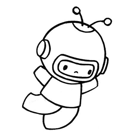 宇航员简笔画图片五步画出_宇航员简笔画的画法步骤教程