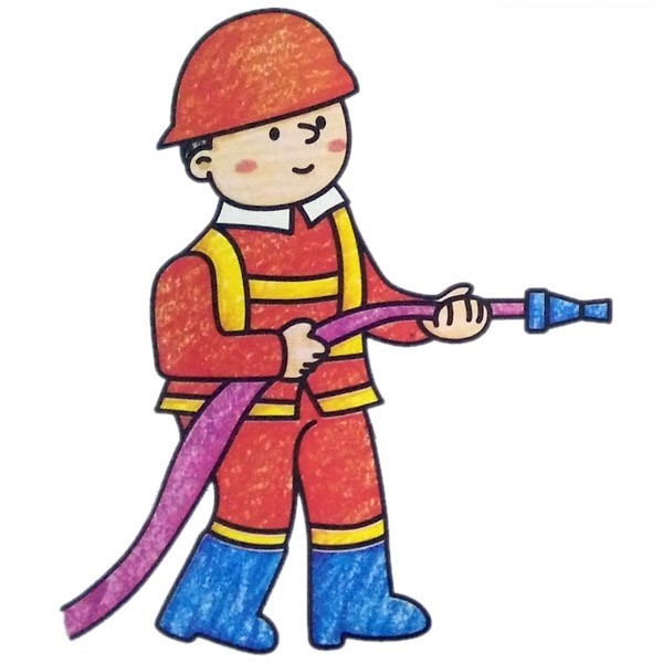 【消防员简笔画彩色图片】儿童学画消防员简笔画图片大全
