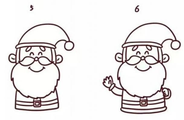 【圣诞老人简笔画】儿童学画圣诞老人简笔画步骤教程
