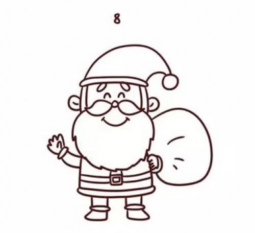 【圣诞老人简笔画】儿童学画圣诞老人简笔画步骤教程