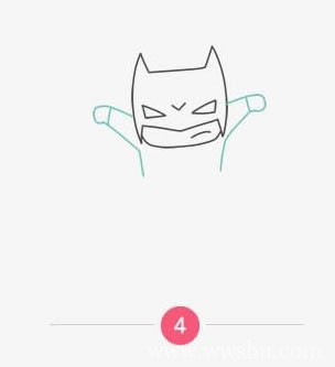 【蝙蝠侠简笔画彩色图片】儿童学画蝙蝠侠简笔画步骤教程