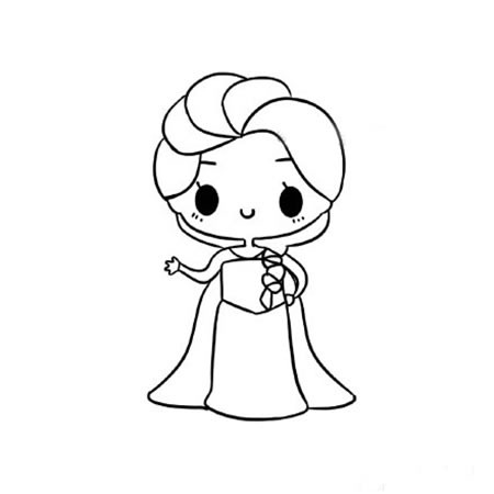 【一步一步教画艾莎公主】美丽的艾莎公主简笔画步骤图